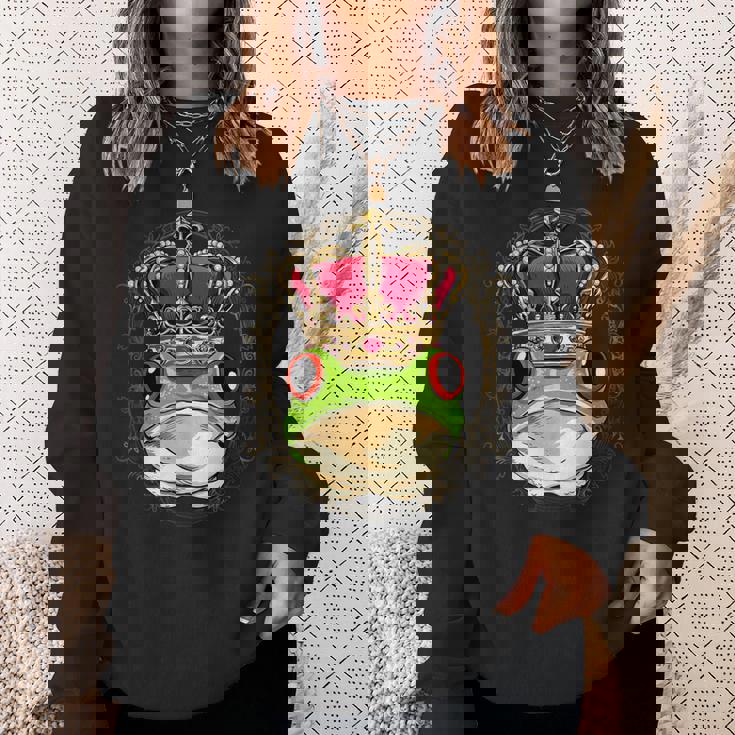 キングクイーン カエル ヒキガエル プリンセス 両生類 動物 カエル好き スウェットシャツ 彼女への贈り物