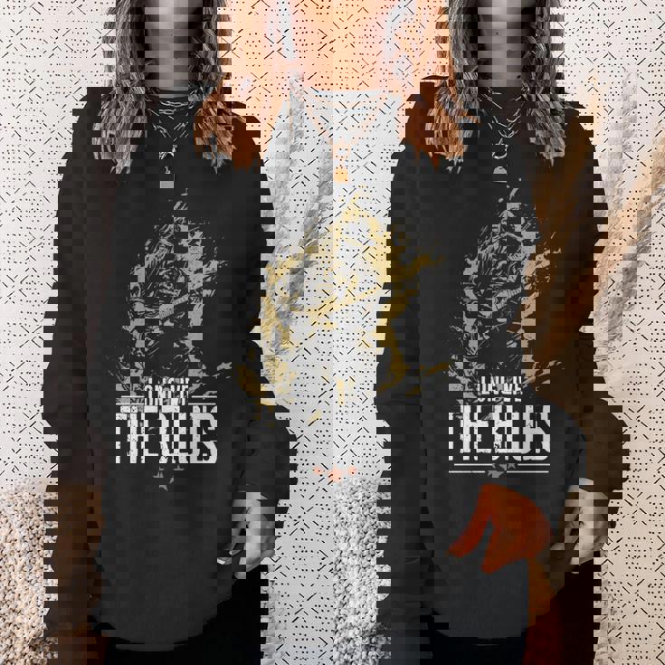 ギタリストのためのブルース・ミュージック・ギター ヴィンテージ 長袖tシャツ スウェットシャツ 彼女への贈り物