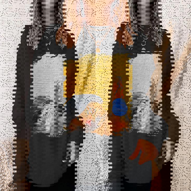 クラシックブルーヨーヨーの猫 スウェットシャツ 彼女への贈り物