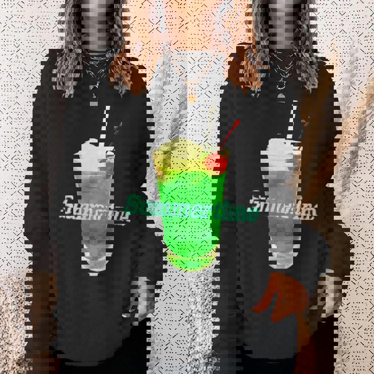 クリームソーダ・夏【 サマータイム 】メロンソーダ 緑 リゾート・夏 大好き 昭和 レトロ スウェットシャツ 彼女への贈り物