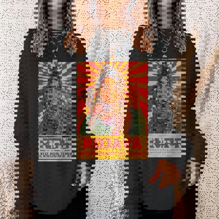 クルドのロジャバ クルディスタン 「勝利 」デザイン スウェットシャツ 彼女への贈り物