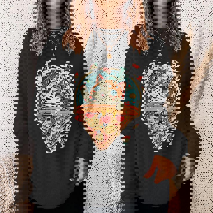 クレイジー ペパロニ ピザ キャット カルツォーネ トラ猫 ファーストフードの子猫 スウェットシャツ 彼女への贈り物