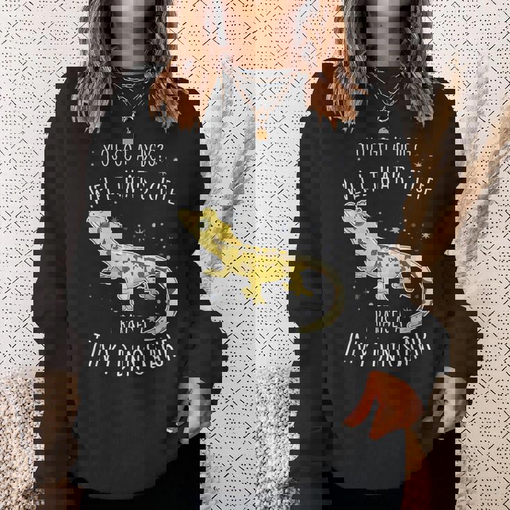 クレステッドゲッコ 小さな恐竜 トカゲ 爬虫類 ペット ハーレクイン スウェットシャツ 彼女への贈り物