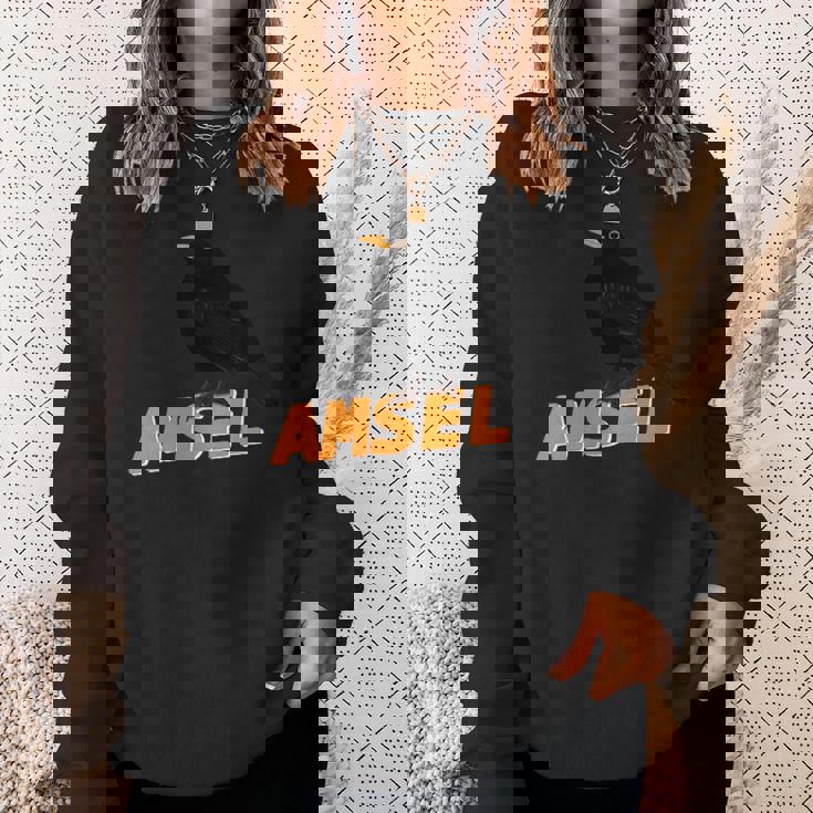 クロウタドリ 鳥 動物 図 バードウォッチング 贈り物 鳥類学者 生物学者 自然科学 スウェットシャツ 彼女への贈り物