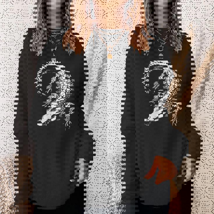 クロコダイル お父さん 母 恋人 モノクロ クロコダイル スウェットシャツ 彼女への贈り物