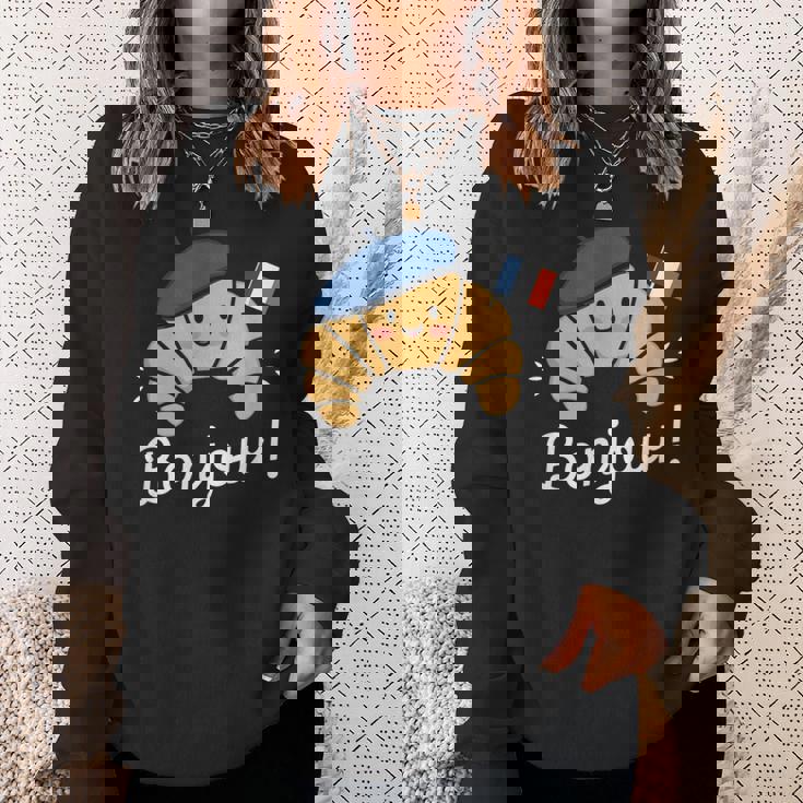 クロワッサン フランス語格言 フランス ベーキング 朝食 面白い スウェットシャツ 彼女への贈り物