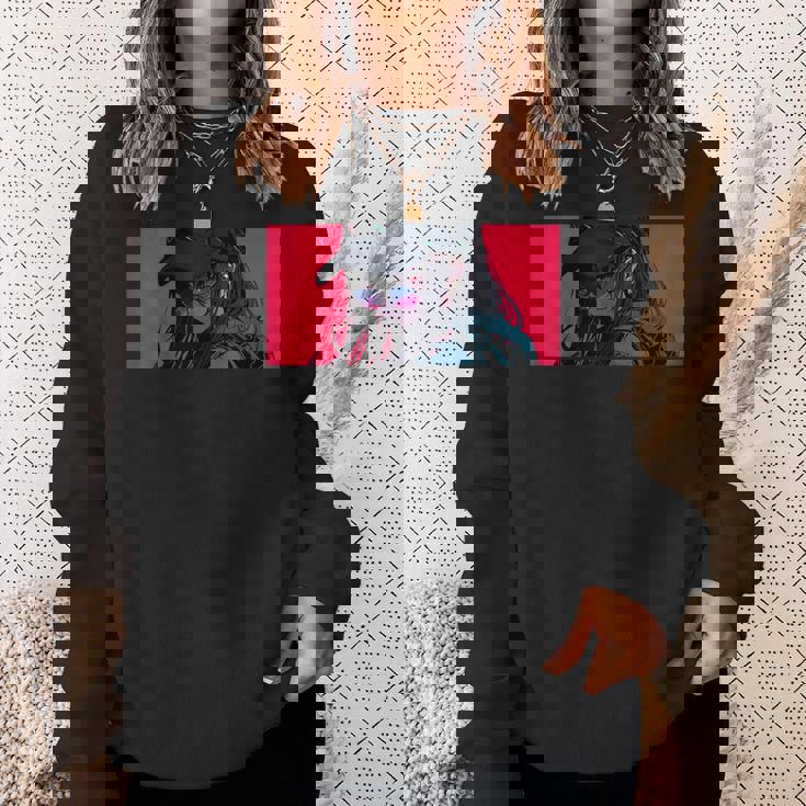 クールでかわいいアニメガールカラフルなデザインサングラス付き スウェットシャツ 彼女への贈り物