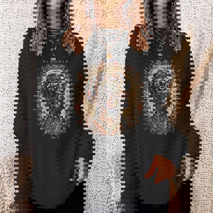 クールなジャーマンショートヘアポインタードッグトライバルアートスタイル スウェットシャツ 彼女への贈り物