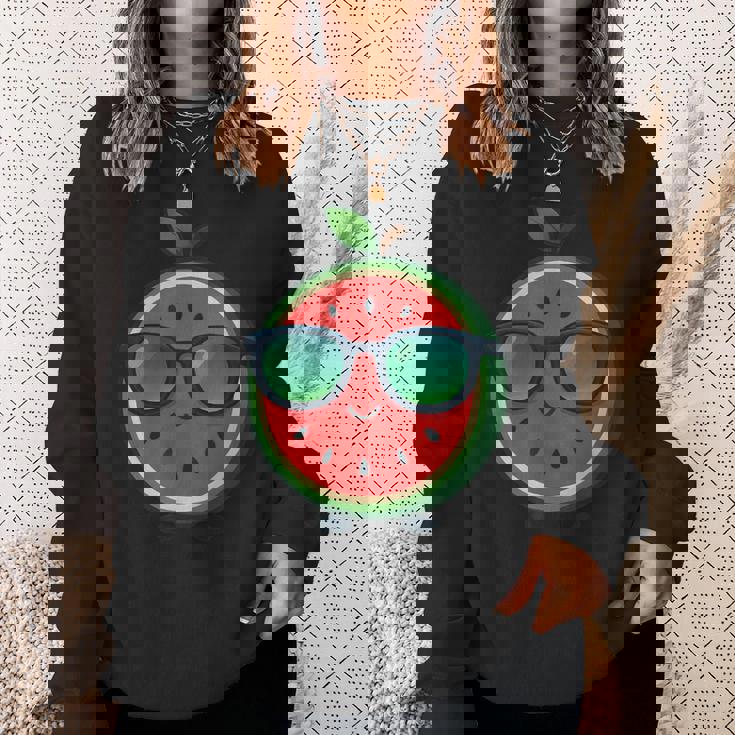 クールな漫画スイカサングラス付き スウェットシャツ 彼女への贈り物