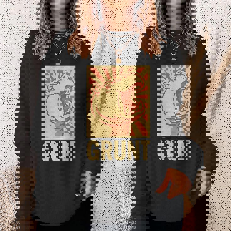 グラントカバアート – 面白い大胆な動物のカバ スウェットシャツ 彼女への贈り物