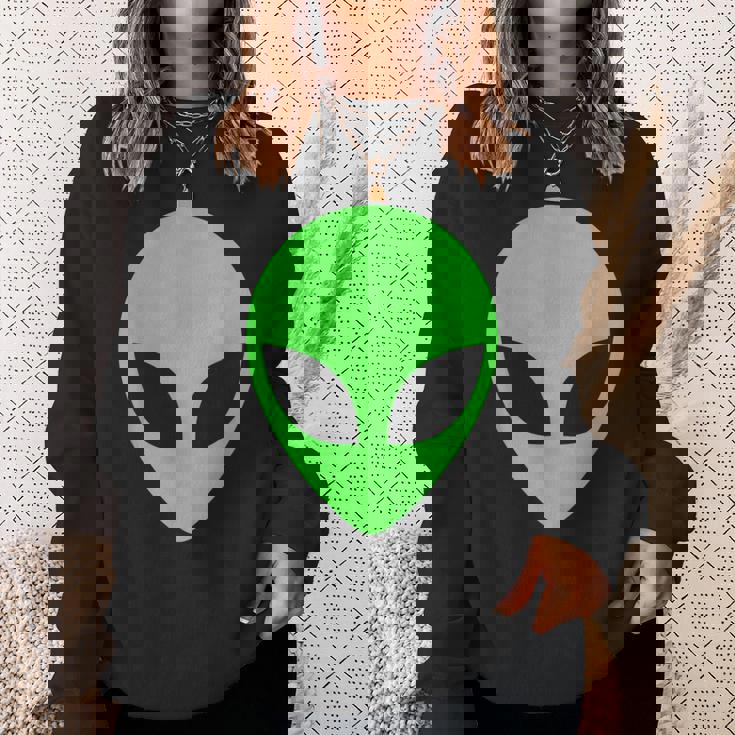 グリーンエイリアンヘッドアパレル 90年代スタイル ファニー エイリアン スウェットシャツ 彼女への贈り物