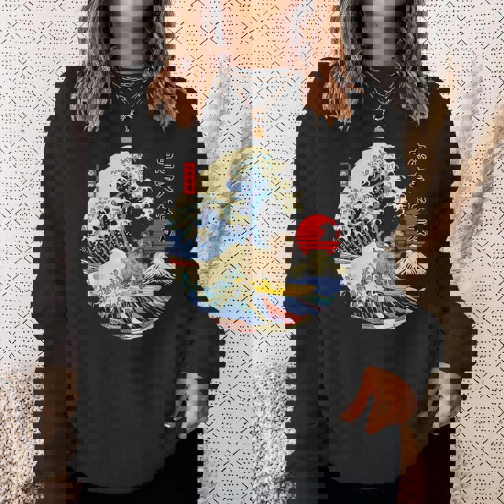 ケアンテリア 日本の神奈川波 サーフ 忠実な犬 スウェットシャツ 彼女への贈り物