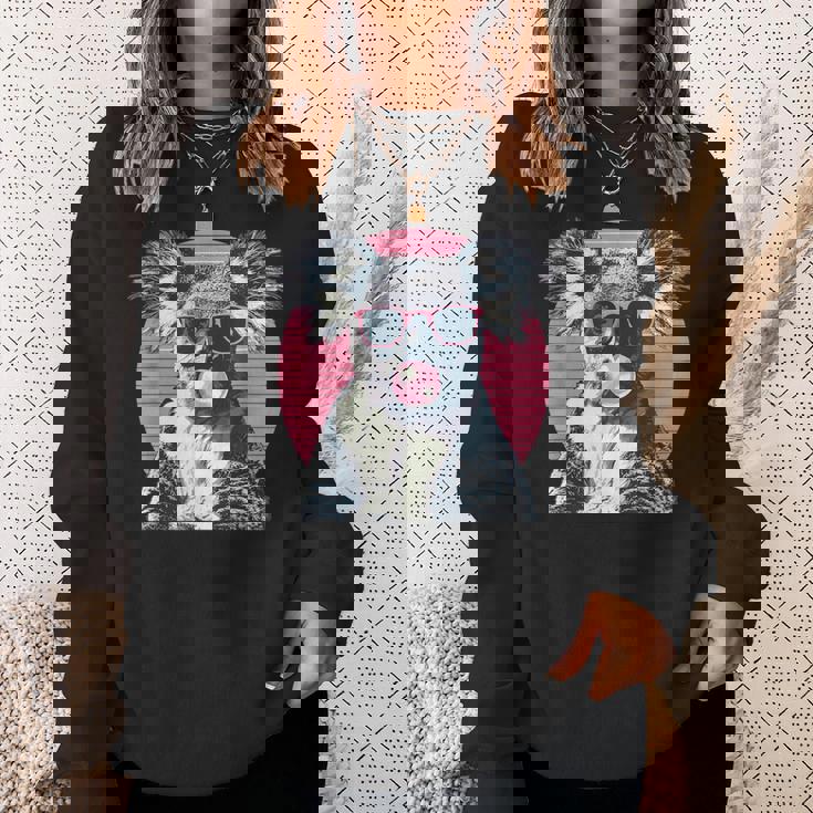 コアラ愛好家のためのサングラスバブルガム付きコアラ スウェットシャツ 彼女への贈り物