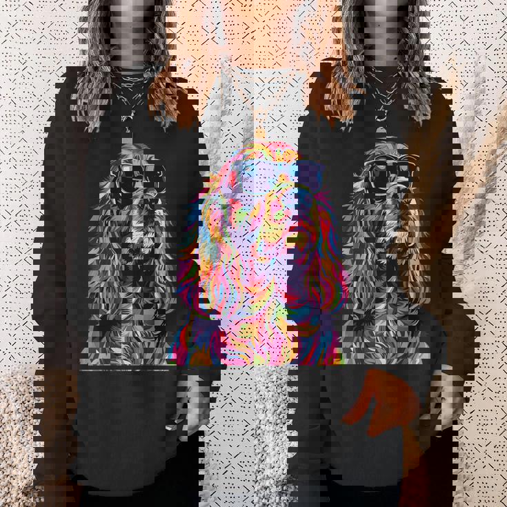 コッカースパニエルラバーズ ポップアート 面白い イングリッシュコッカースパニエル スウェットシャツ 彼女への贈り物