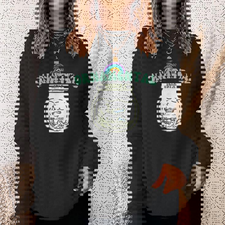 コットン オリジナル プリント ユーモア メダカ 鑑賞用 ロゴ スウェットシャツ 彼女への贈り物