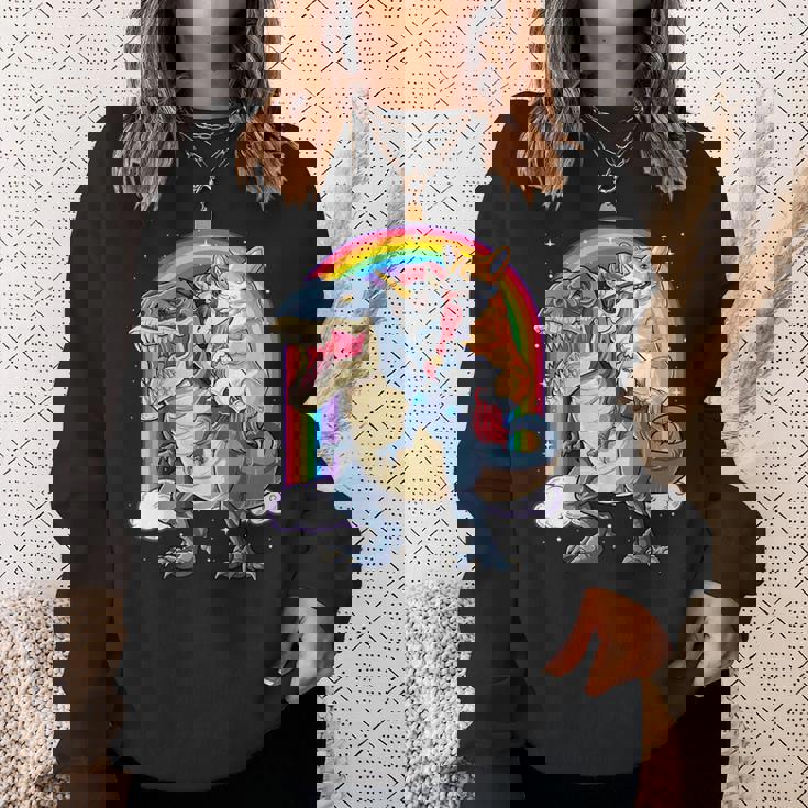 コーギー ユニコーン 恐竜 レックス キッズ ガールズ レインボー ギフト スウェットシャツ 彼女への贈り物