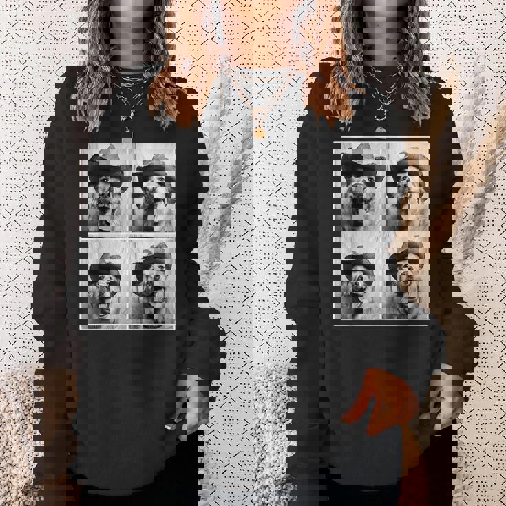 ゴールデンレトリバー カウボーイハット フォトブース セルフィー おもしろ犬 スウェットシャツ 彼女への贈り物