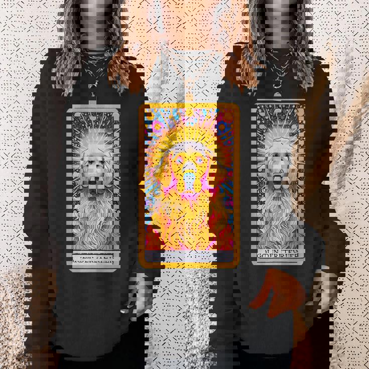 ゴールデンレトリバー 面白いtシャツ 犬 タロット カード メンズ 子供 おもしろ 服 グッズ ネタ わんこ スウェットシャツ 彼女への贈り物