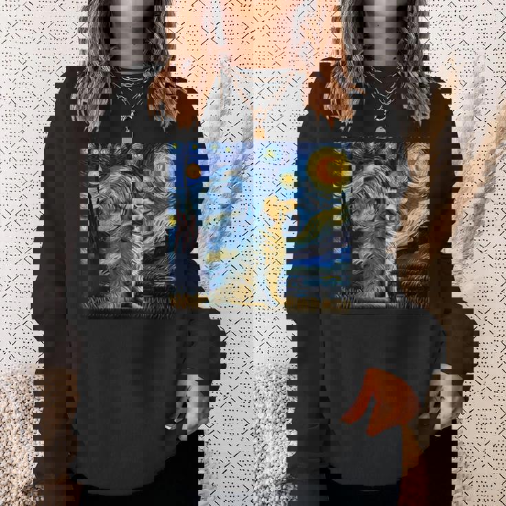 ゴールデンレトリバー 面白いtシャツ 犬 星月夜 イヌ かわいい メンズ おもしろ 服 グッズ ネタ わんこ スウェットシャツ 彼女への贈り物