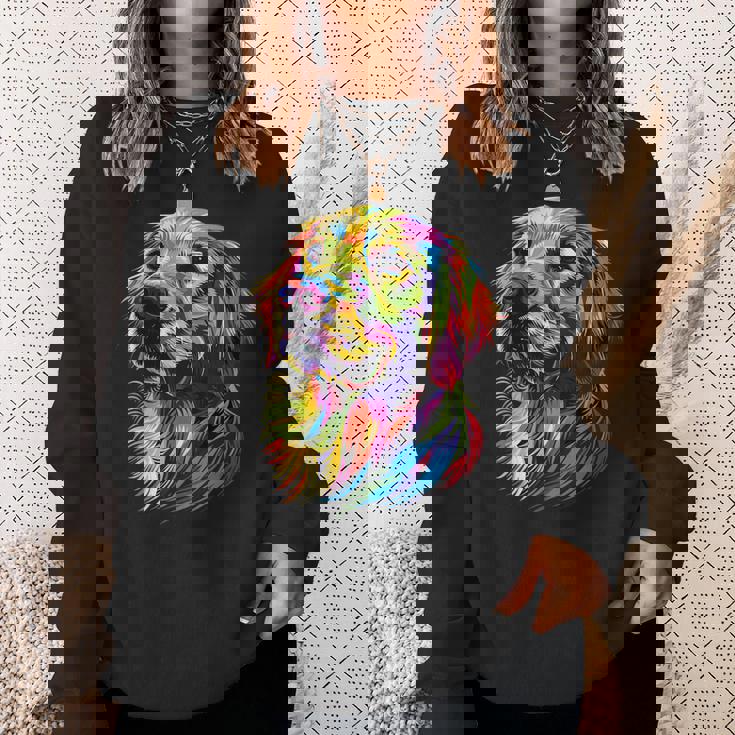 ゴールデン・レトリーバー 犬 カラフル ポップアート 犬好き スウェットシャツ 彼女への贈り物