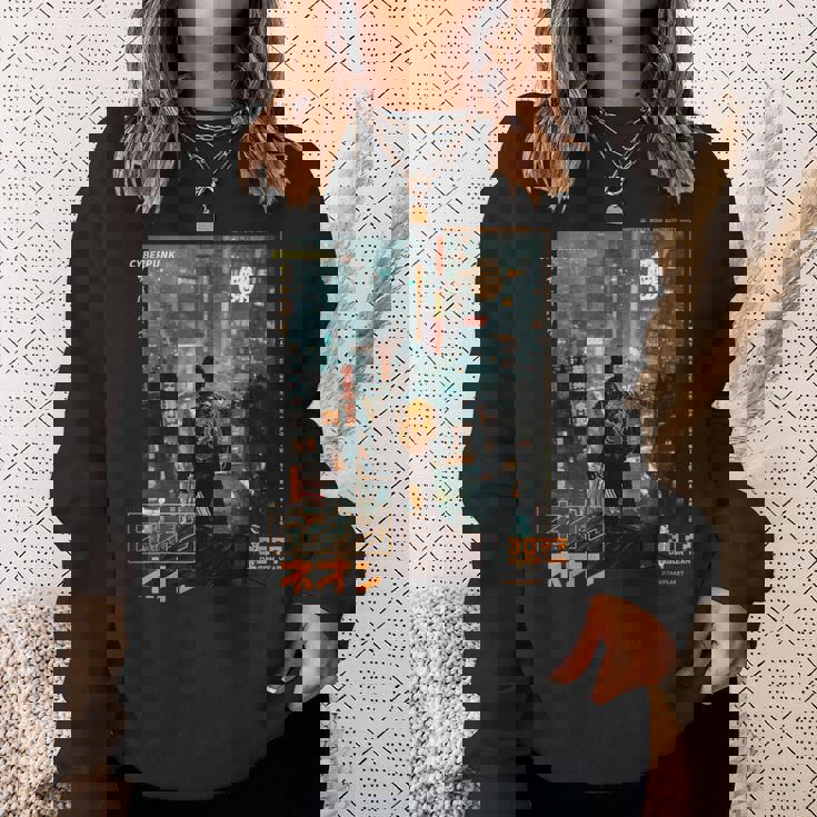 サイバーパンク の 都会 の 日本の ヴェイパーウェーブ の レトロ フューチャー スウェットシャツ 彼女への贈り物