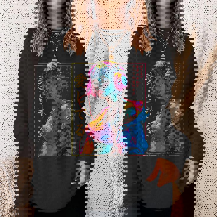 サイバーパンク・アニメ・ガール スウェットシャツ 彼女への贈り物