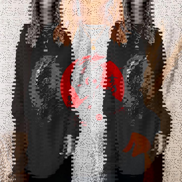 サイバーロボ サムライ メカヘルメット 日本アニメ アート スウェットシャツ 彼女への贈り物