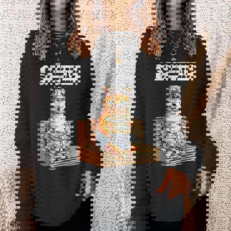 サウナauna さうな 整う アウトドア 焚火 おもしろ 犬 柴犬好き 柴犬 名言 文字 面白い ふざけた ネタ スウェットシャツ 彼女への贈り物