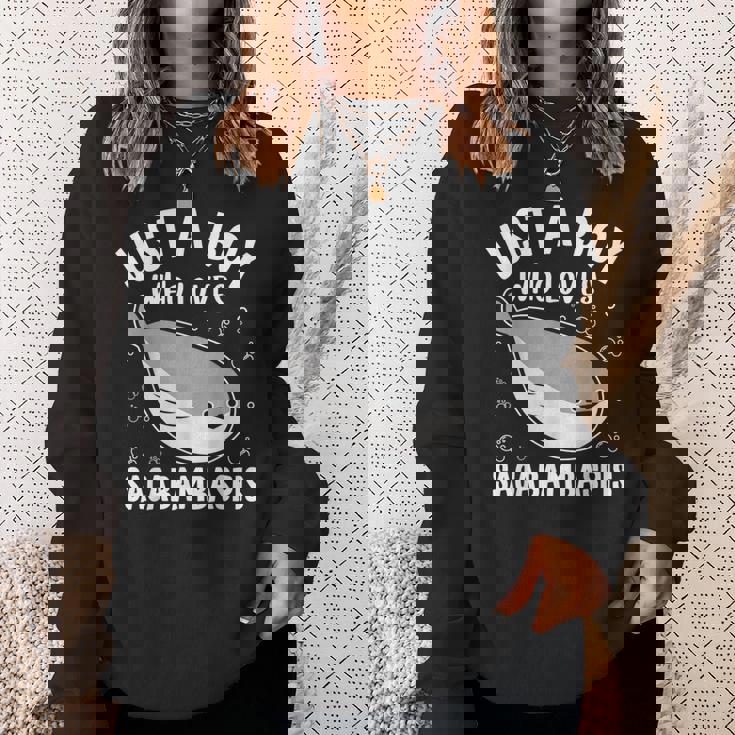 サカバンバスピスの面白い魚ミームが大好きなジャスト・ア・ボーイ スウェットシャツ 彼女への贈り物