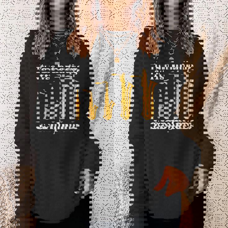 サックス奏者のための面白いサックスミームまたはサックスジョーク 「Axophone Joke 」 スウェットシャツ 彼女への贈り物