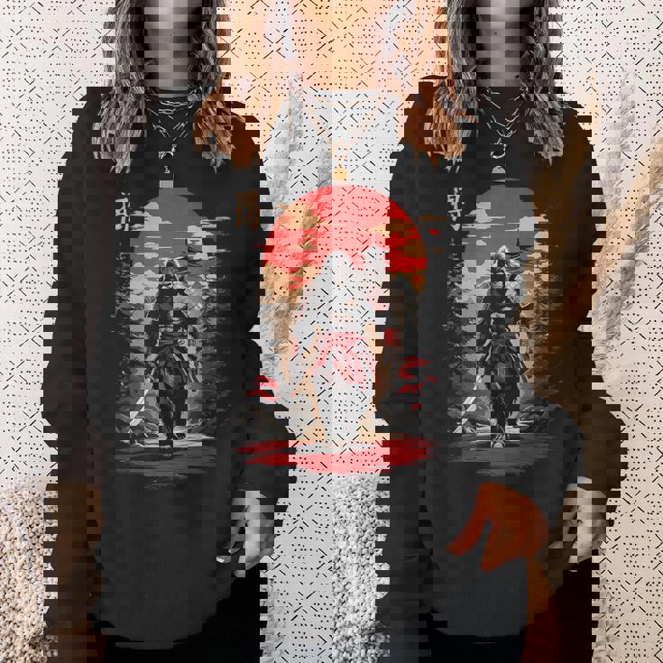 サムライビッグフット 日本のヴィンテージデザイン 面白い浮世絵アート スウェットシャツ 彼女への贈り物
