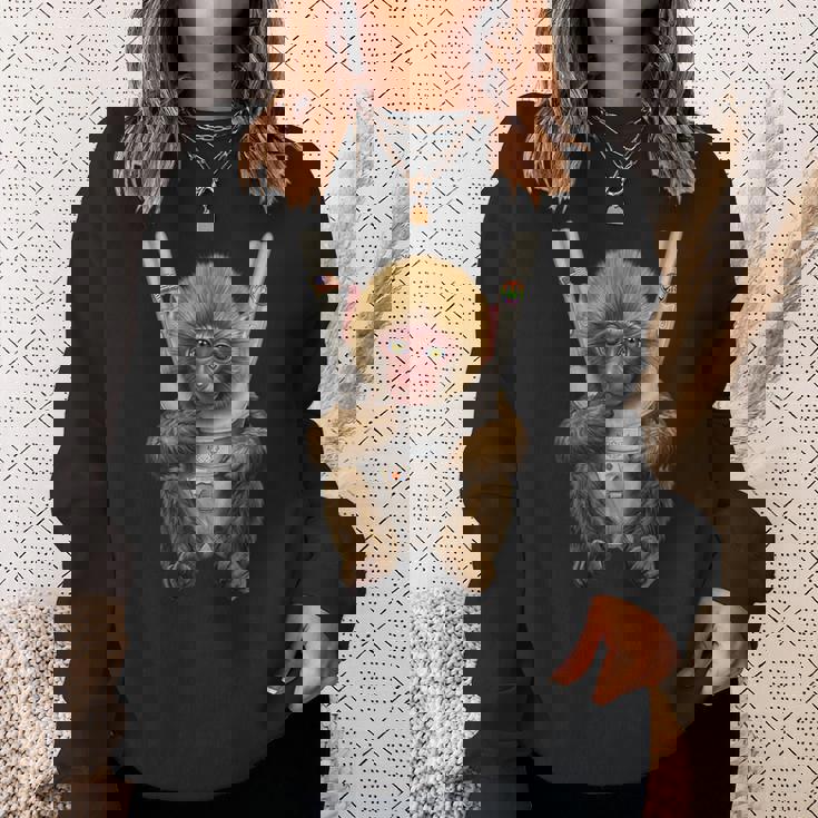 サル 猿 ニホンザル 抱っこ 抱っこ紐 スウェットシャツ 彼女への贈り物