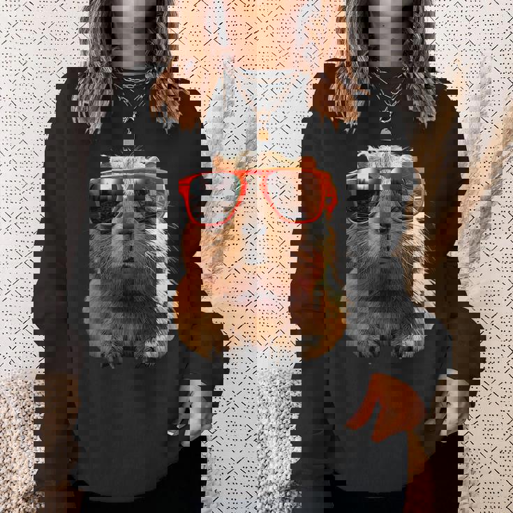 サングラスをかけたカピバラ Be Capy カピバラ げっ歯類 Capybara スウェットシャツ 彼女への贈り物