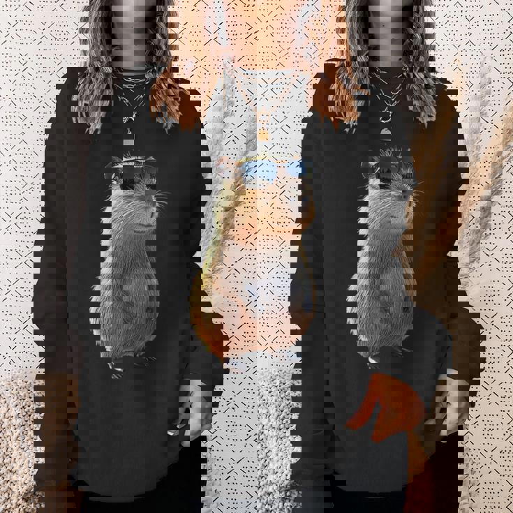 サングラスをかけたカピバラ Be Capy カピバラ げっ歯類 Capybara スウェットシャツ 彼女への贈り物