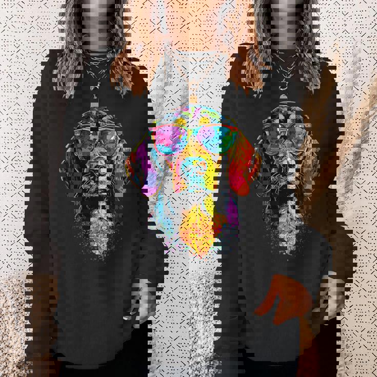 サングラスをかけたビーグル ビーグル子犬 かわいい イングリッシュビーグル スウェットシャツ 彼女への贈り物