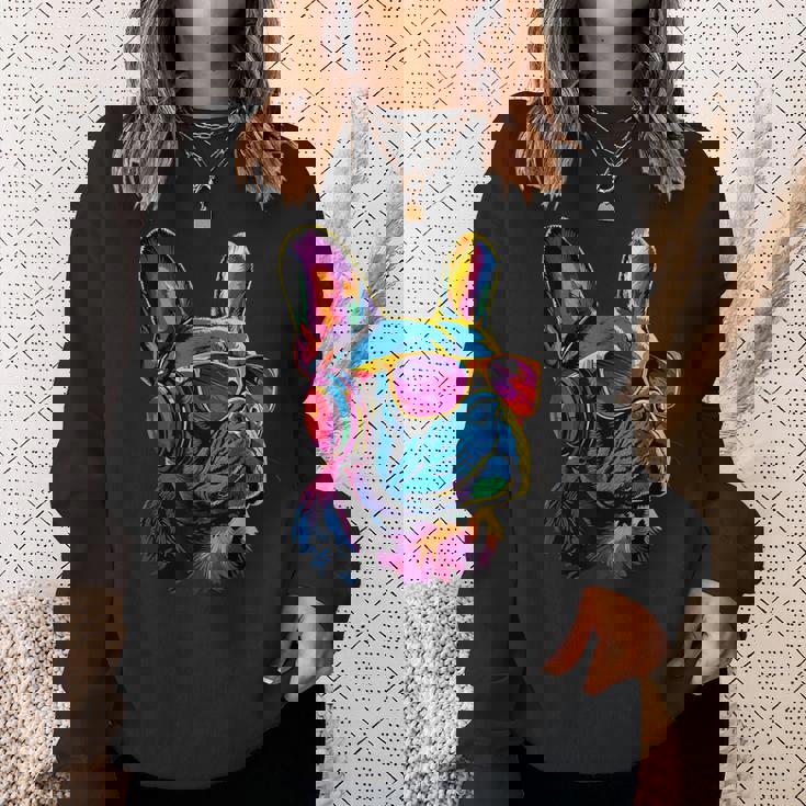 サングラスをかけたフレンチ・ブルドッグ ブルドッグ・マスティフ スウェットシャツ 彼女への贈り物