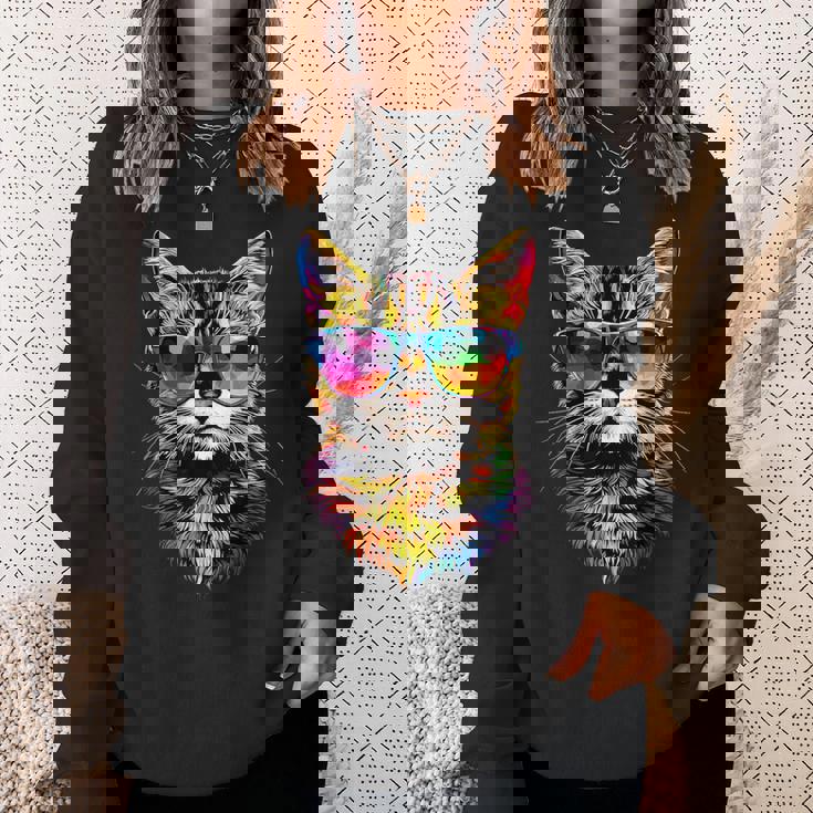 サングラスをかけたベンガル猫 レオパデット かわいいベンガル猫 スウェットシャツ 彼女への贈り物