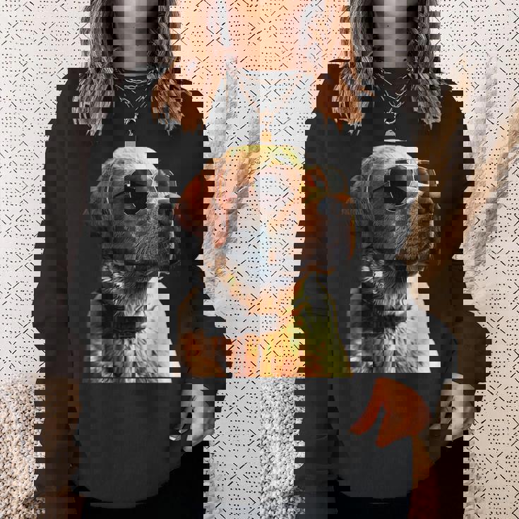 サングラスをかけたラブラドール・レトリバー 愛犬ラブラドール スウェットシャツ 彼女への贈り物