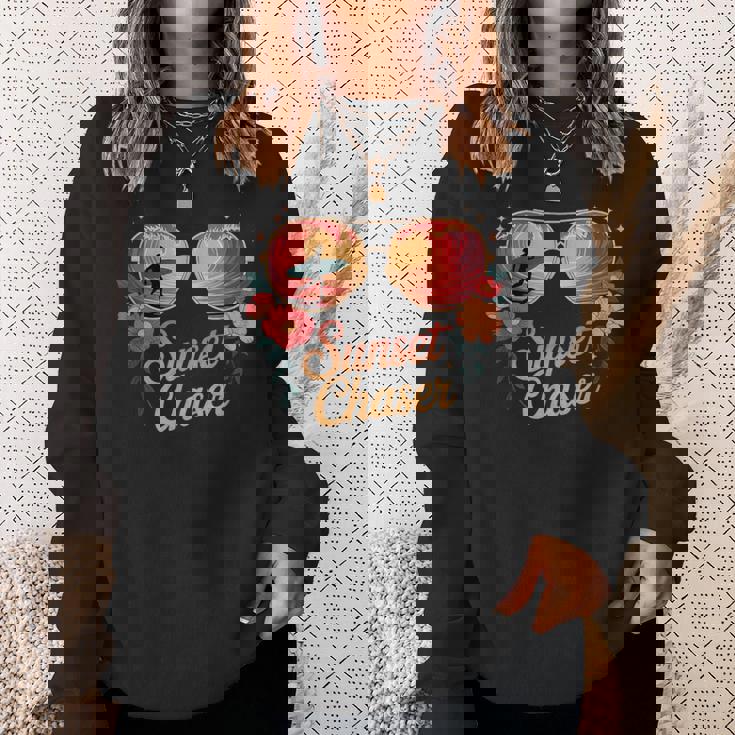 サンセット チェイサー サーフィン トロピカル バイブ スウェットシャツ 彼女への贈り物