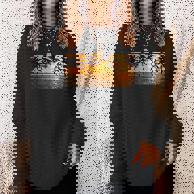 サンセット ビーチ ヤシの木 クール 海 サーフィン スウェットシャツ 彼女への贈り物