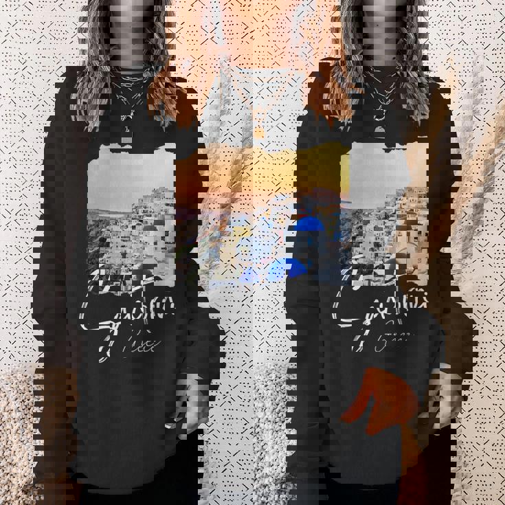 サントリーニ ギリシャ絵画 サントリーニ スウェットシャツ 彼女への贈り物