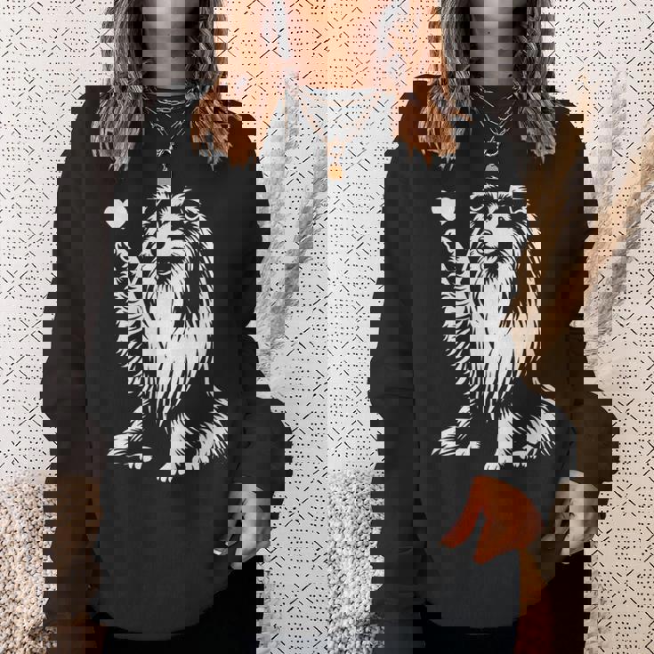 シェットランド・シープドッグ お座り犬 ハート シェルティ グラフィック デザイン スウェットシャツ 彼女への贈り物