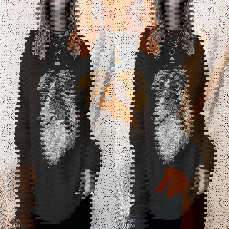 シェットランド・シープドッグ かわいい子犬の顔 犬好き ペット飼い主 スウェットシャツ 彼女への贈り物