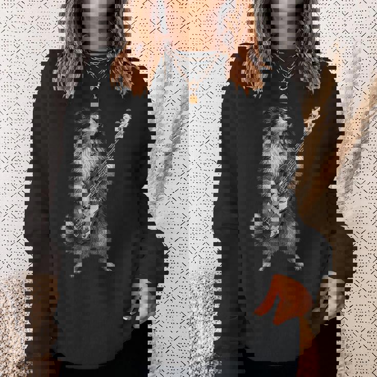 シェットランド・シープドッグ ベース・ギター ロックミュージック 犬好き スウェットシャツ 彼女への贈り物