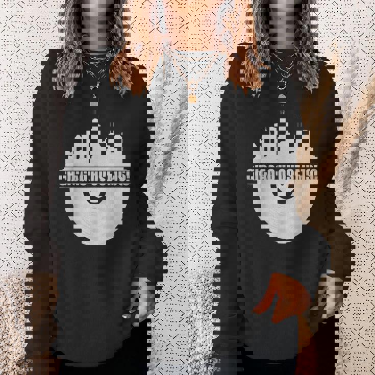 シカゴハウスミュージックシカゴスカイライン Edm Dj シカゴハウス スウェットシャツ 彼女への贈り物