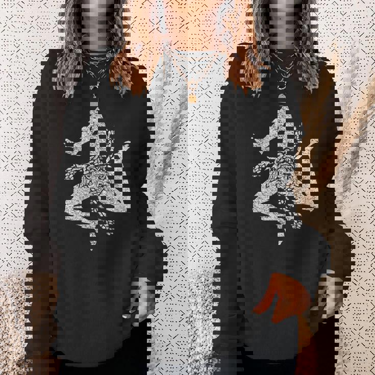 シチリア イタリア 旗 トリスケリオン シチリア パレルモ 地中海 スウェットシャツ 彼女への贈り物