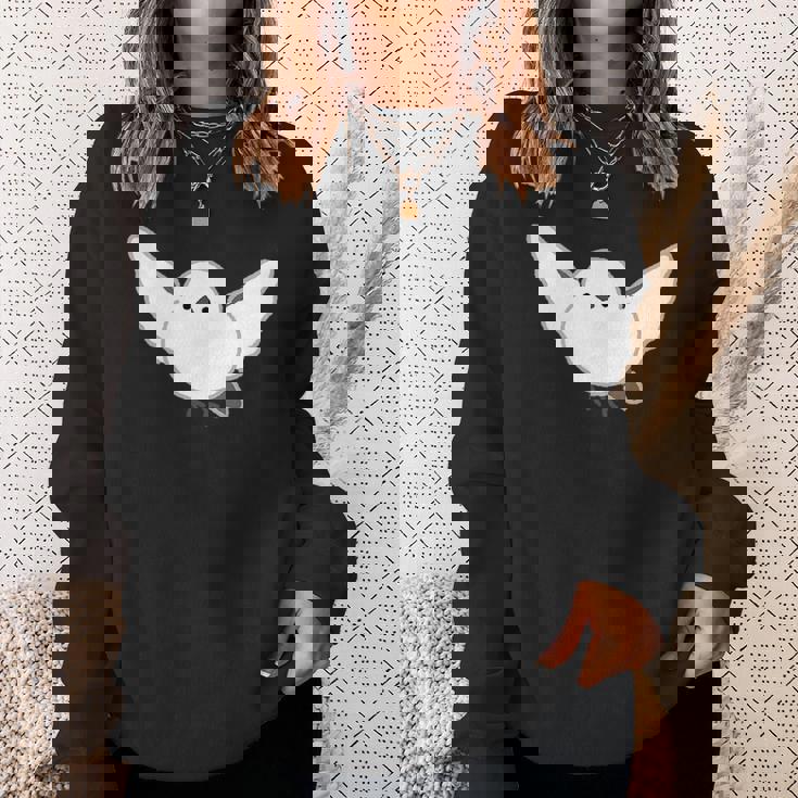 シマエナガ 翼を広げて飛ぶ しまえなが デフォルメ スウェットシャツ 彼女への贈り物