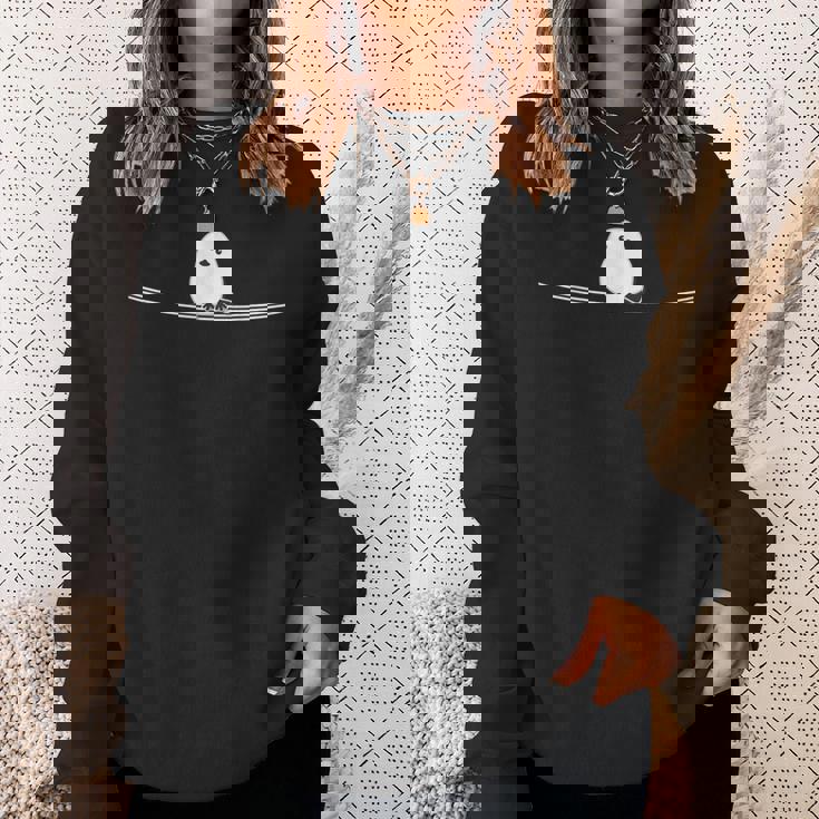 シマエナガ『電線』白い鳥【どうぶつフレンズ】動物 ゆるくて かわいい イラスト スウェットシャツ 彼女への贈り物