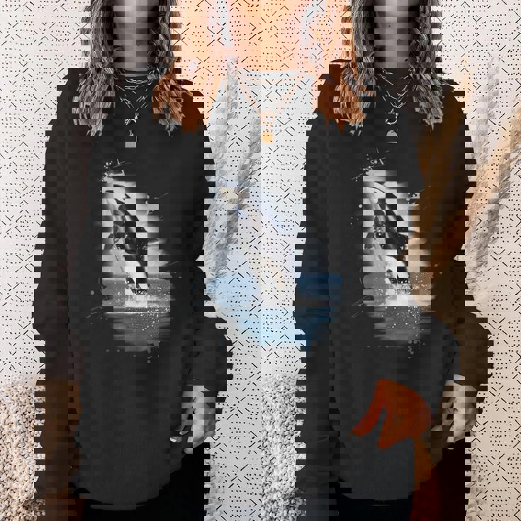 シャチとシャチのギフト スウェットシャツ 彼女への贈り物