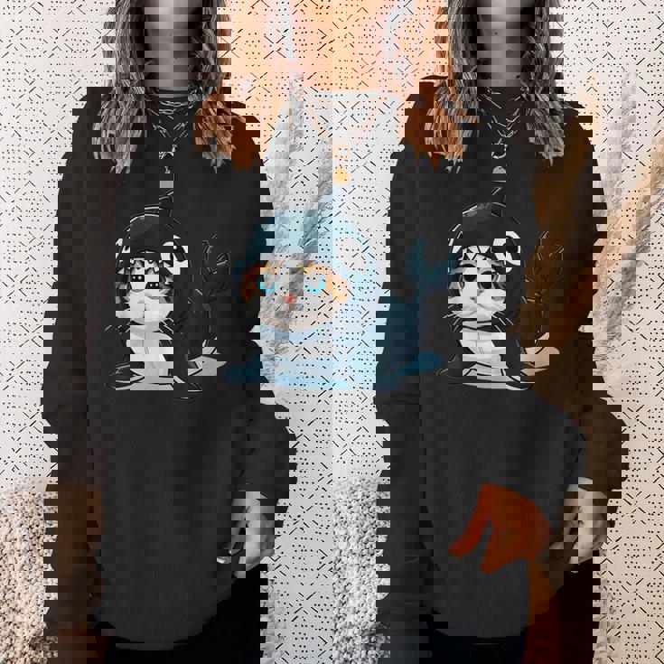 シャチの猫 コスチューム スウェットシャツ 彼女への贈り物